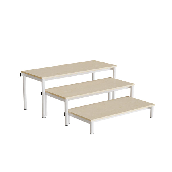 Bænk Idol  Trappe 800  Beige Linoleum  Hvidt Stel    Sektioner