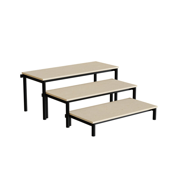 Bænk Idol  Trappe 800  Beige Linoleum  Sort Stel    Sektioner