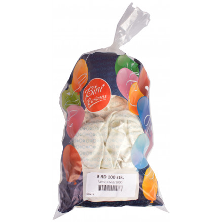 Bini Balloons Balloner Hvid ø26cm 100 Stk