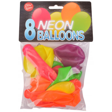 Bini Balloons Balloner Neon Ass  Farver ø26cm   Stk