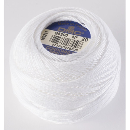 Dmc Cordonnet Spécial Nr  40 Hæklegarn Unicolor 0100 Hvid