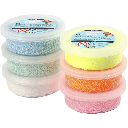 Foam Clayâ  Glitter  Pastelfarver  6x14g    Pk