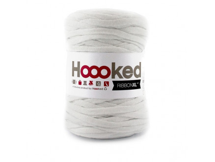 Hoooked Ribbon   Stofgarn Unicolor 50 Hvid