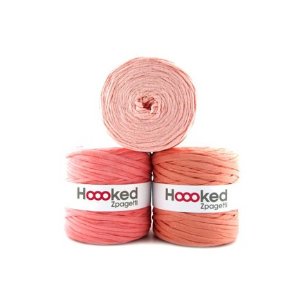 Hoooked Zpagetti Stofgarn Unicolor 23 Fersken Nuancer   Stk
