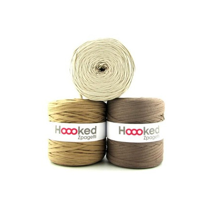 Hoooked Zpagetti Stofgarn Unicolor 24 Kamel Beige Nuancer   Stk