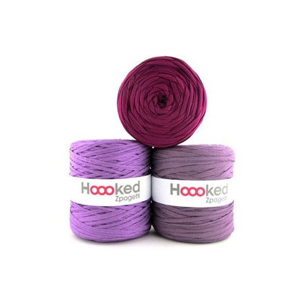 Hoooked Zpagetti Stofgarn Unicolor   Lilla Nuancer   Stk