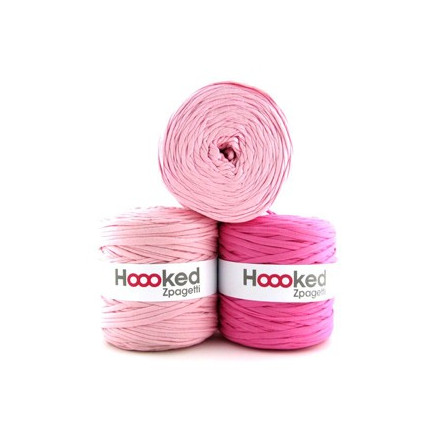 Hoooked Zpagetti Stofgarn Unicolor   Lyserøde Nuancer   Stk