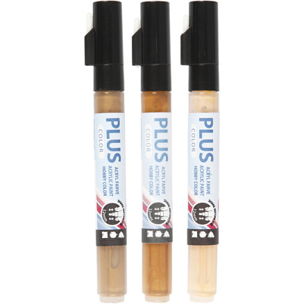 Plus Color Tusch   : 14   Cm  Streg  -  Mm  Lys Pudder  Guld  Raw Sienna      Ml  3stk    Pk