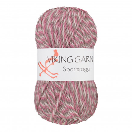 Viking Garn Sportsragg 584 Rosa  Grå