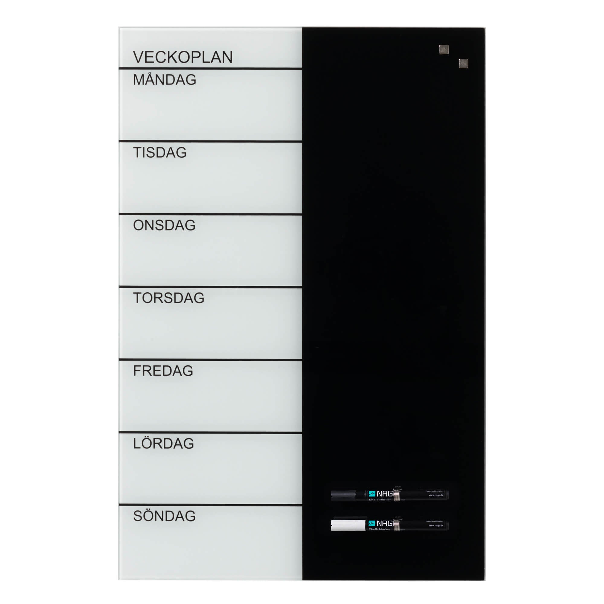 40   60 Cm  Glas Uge Tavle Svensk