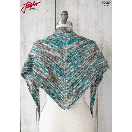 Alegria Shadow Shawl Sjal Strikkeopskrift 135x45cm