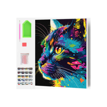 Diamond Art På Lærred 30x40cm  Kat  Ny
