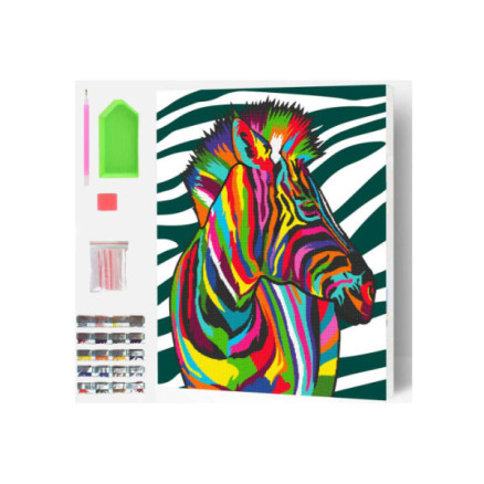 Diamond Art På Lærred 30x40cm  Zebra