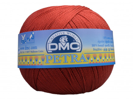 Dmc Petra Nr    Hæklegarn Unicolor 5355 Rustrød