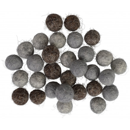 Filtkugler 10mm Ass  Grå Nuancer 30 Stk