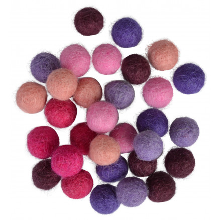 Filtkugler 10mm Ass  Lilla Nuancer 30 Stk