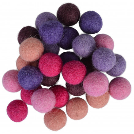 Filtkugler 20mm Ass  Lilla Nuancer 30 Stk