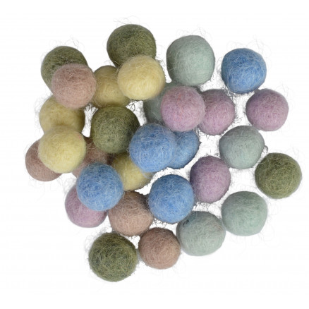 Filtkugler 10mm Ass  Pastel Farver 30 Stk