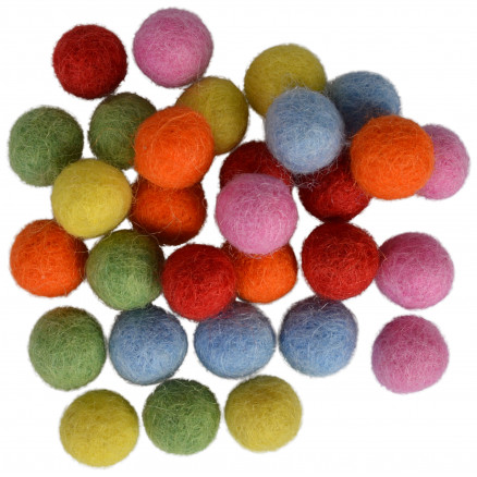 Filtkugler 10mm Ass  Sommer Farver 30 Stk