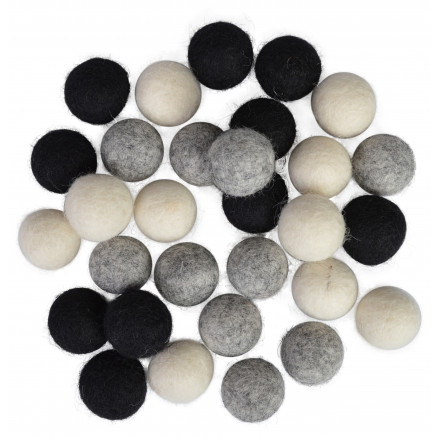 Filtkugler 20mm Ass  Vinter Farver 30 Stk