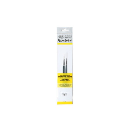 Foundation Acrylic Brush Set 3pcs Round Ass