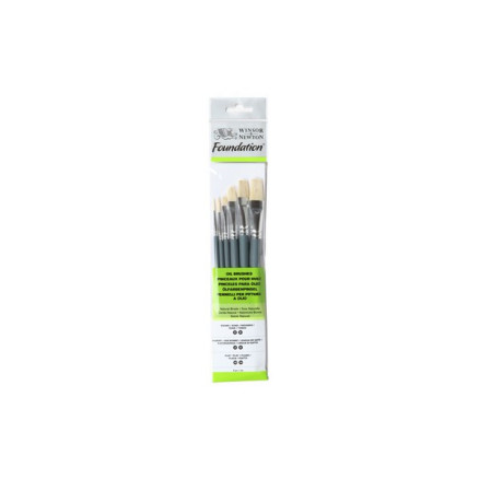 Foundation Oil Colour Short Brush Pack 6pcs Ass