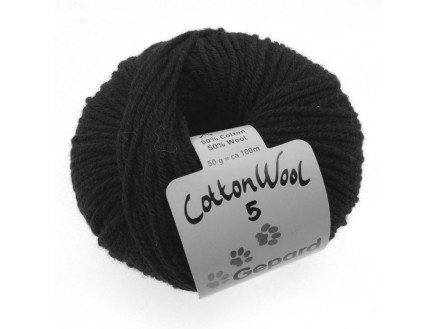 Gepard Garn Cottonwool   Unicolor 599 Sort