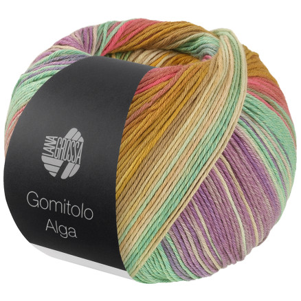 Lana Grossa Gomitolo Alga Garn 2028 Sennepsgul Rosa Fuchsia Jade Hvid Gul Petrol Hindbær Lilla Natur