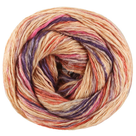 Lana Grossa Gomitolo California Garn 3045 Fersken Rust Blomme Pink Syren Røgblå