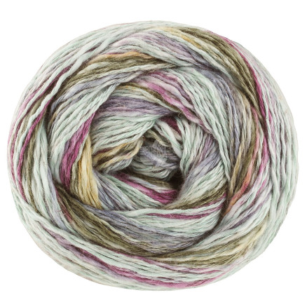 Lana Grossa Gomitolo California Garn 3044 Mint Gråblå -grøn Rødviolet Lavendel Safrangul