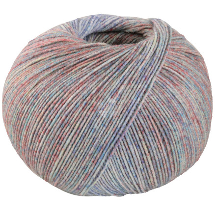 Lana Grossa Meilenweit 100 Merino Ekstrafine Shades Garn 7225 Is Blækblå Turkis Lyserød Lysegrå
