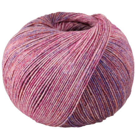 Lana Grossa Meilenweit 100 Merino Ekstrafine Shades Garn 7224 Rosa Pink Okkergul Blåviolet Mørkerød