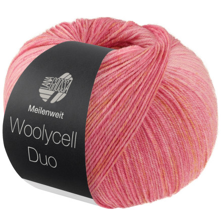 Lana Grossa Meilenweit 100 Woolycell Duo Garn 6001 Rosa   Pink   Lys Orange