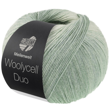 Lana Grossa Meilenweit 100 Woolycell Duo Garn 6007 Salvie-   Hø-   Pastelgrøn