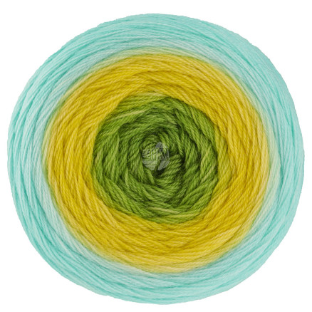 Lana Grossa Merino Lace Aquarell Garn 20 Kiwi Lys Gul Aqua