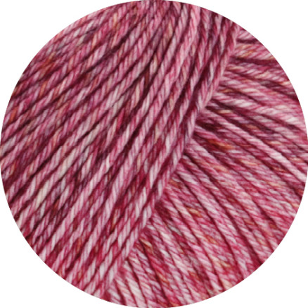 Lana Grossa Vintage Socks Garn 1009 Gammelrosa Geramiumrød Bordeaux Meleret