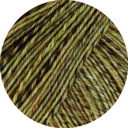 Lana Grossa Vintage Socks Garn 1002 Maj æble Mørkegrøn Meleret