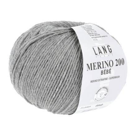 Lang Yarns Merino 200 Bebe Garn 303 Lys Grå Melange