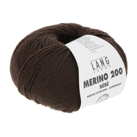 Lang Yarns Merino 200 Bebe Garn 368 Mørk Brun