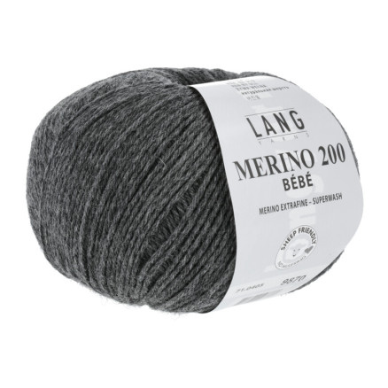 Lang Yarns Merino 200 Bebe Garn 405 Mørk Grå Melange