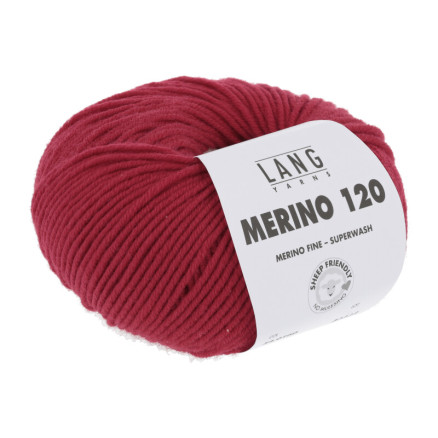 Lang Yarns Merino 120 Garn 160 Ildrød