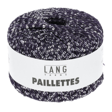 Lang Yarns Paillettes Garn 35 Marine Sølv