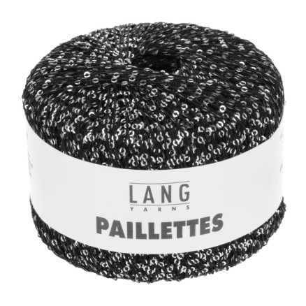 Lang Yarns Paillettes Garn 04 Sort Sølv
