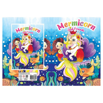 Malebog A4 Mermicorn 16 Sider
