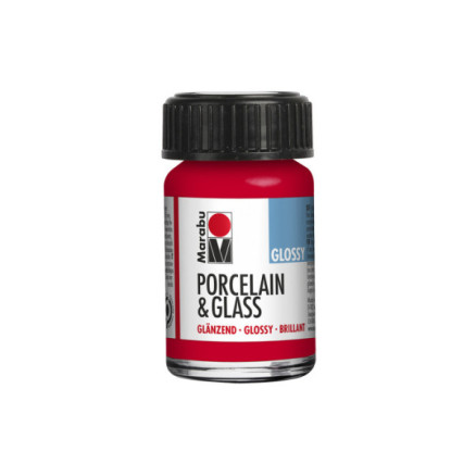 Porcelain   Glass Glossy 15ml  Cherry Rød  125