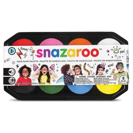 Snazaroo Sminkefarve Palette 8x18ml Ass  Farver