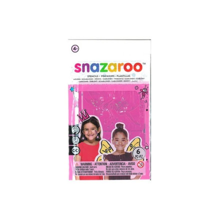 Snazaroo Sminkefarve Stencils Pige 6stk  Ass  Selvklæbende
