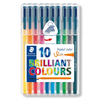Staedtler Triplus Color Tuscher Tusser Ass  Farver 1mm 10 Stk