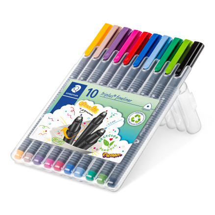 Staedtler Triplus Fineliner Tuscher Tusser Ass  Farver   3mm 10 Stk