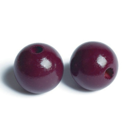 Træperler 35mm 20stk Aubergine